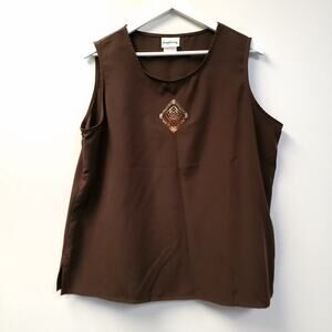 Bonworth Tank Top Shirt Size Large Womens Wide Strap Polyester Silky Used​